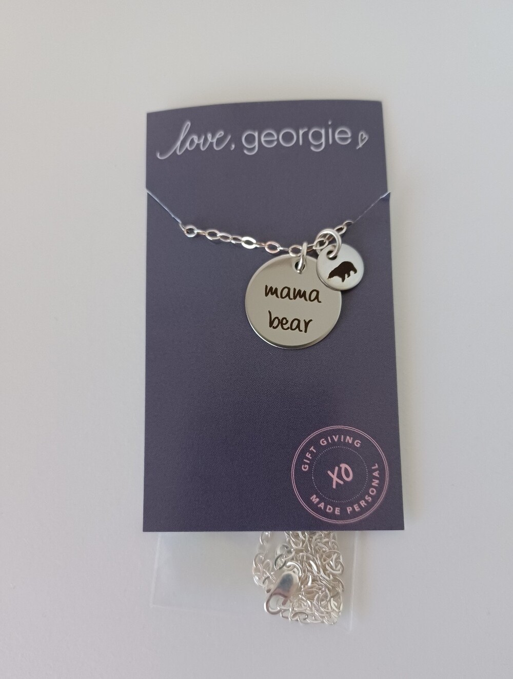 Women's Silver Mama Bear Necklace Jewelry Love, Georgie Mom Gift‎